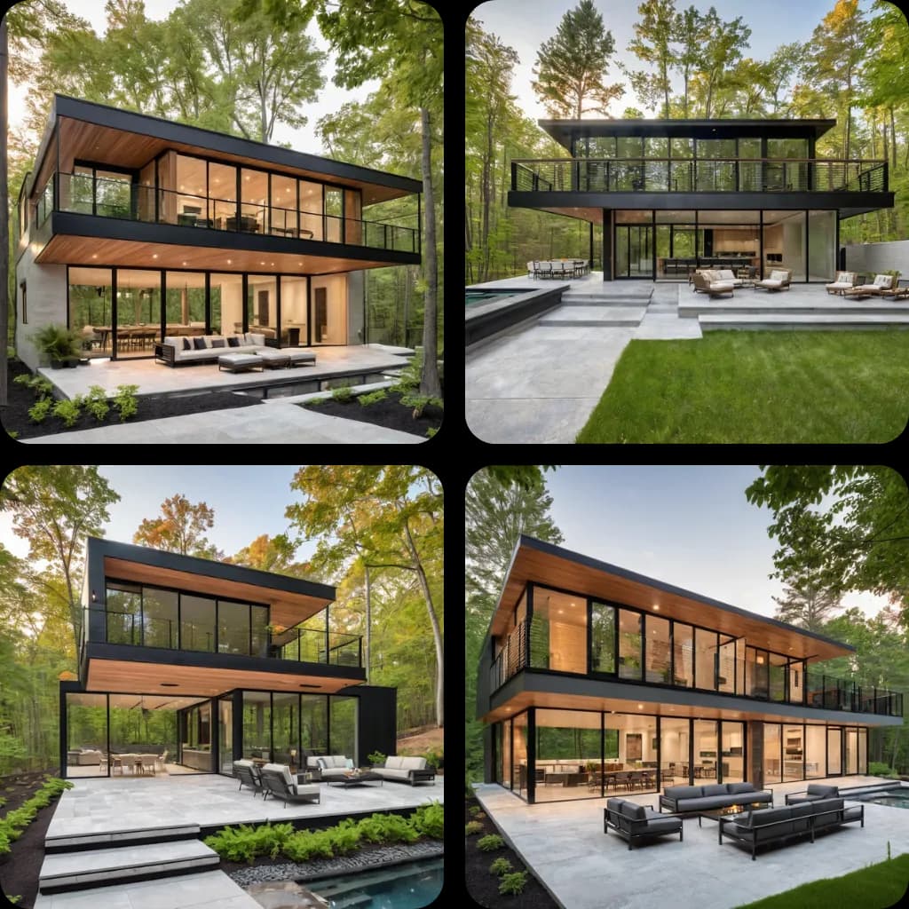 A modern two-story house generated by Gendo AI